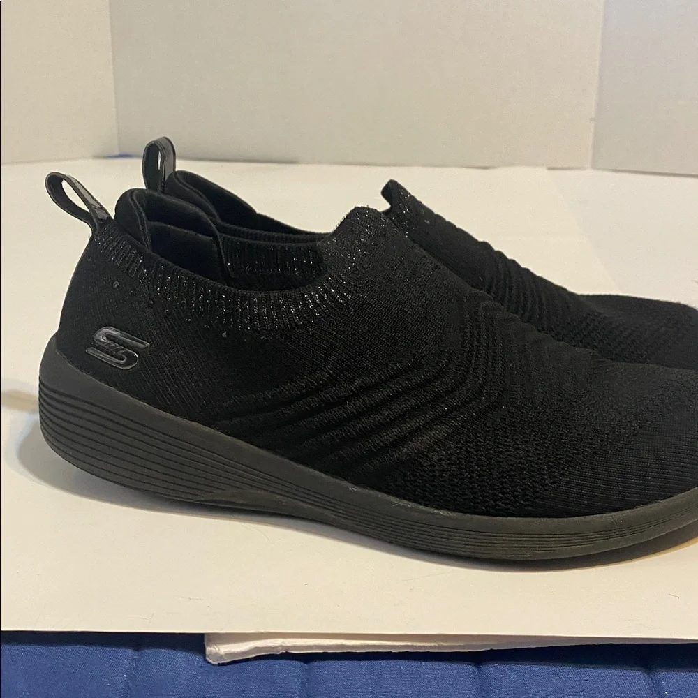 Skechers Women's Black Slip-On Sneakers - Picture 3 of 8